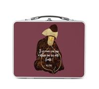 Lunch Box Métal Argenté pour Sandwich et Snack - Il y a Une Voix Qui N'utilise Pas Les Mots Rumi Citation Meditation Spiritualité - Boîte à Goûter Aluminium Gamelle Rigide Style Rétro Imprimée en