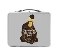 Lunch Box Métal Argenté pour Sandwich et Snack - Il y a Une Voix Qui N'utilise Pas Les Mots Rumi Citation Meditation Spiritualité - Boîte à Goûter Aluminium Gamelle Rigide Style Rétro Imprimée en