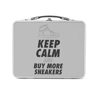 Lunch Box Métal Argenté pour Sandwich et Snack - Keep Calm and Buy more Sneakers Sneakerhead Collection Shoes Hobby Kicks - Boîte à Goûter Aluminium Gamelle Rigide Style Rétro Imprimée en France