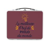 Lunch Box Métal Argenté pour Sandwich et Snack - La Meilleure Prof de Philo du Monde Philosophie Professeur Lycee Universite - Boîte à Goûter Aluminium Gamelle Rigide Style Rétro Imprimée en France