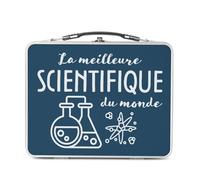 Lunch Box Métal Argenté pour Sandwich et Snack - La Meilleure Scientifique du Monde Science Physique Mathématique Biologie Einstein - Boîte à Goûter Aluminium Gamelle Rigide Style Rétro Imprimée en