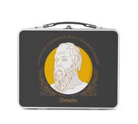 Lunch Box Métal Argenté pour Sandwich et Snack - La Sagesse Commence Dans L'émerveillement Socrates Citation Philosophie - Boîte à Goûter Aluminium Gamelle Rigide Style Rétro Imprimée en France