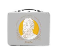 Lunch Box Métal Argenté pour Sandwich et Snack - La Sagesse Commence Dans L'émerveillement Socrates Citation Philosophie - Boîte à Goûter Aluminium Gamelle Rigide Style Rétro Imprimée en France