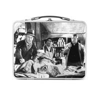 Lunch Box Métal Argenté pour Sandwich et Snack - La Traversee De Paris Louis De Funes Bourvil Jean Gabin Je M En Souviendrai Ce Cochon Film Francais - Boîte à Goûter Aluminium Gamelle Rigide Style