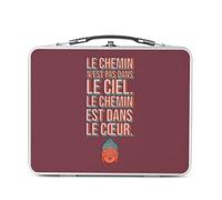Lunch Box Métal Argenté pour Sandwich et Snack - Le Chemin N'est Pas Dans Le Ciel Méditation Spiritualité Sagesse Buddha Inspiration - Boîte à Goûter Aluminium Gamelle Rigide Style Rétro Imprimée en