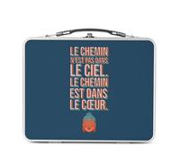 Lunch Box Métal Argenté pour Sandwich et Snack - Le Chemin N'est Pas Dans Le Ciel Méditation Spiritualité Sagesse Buddha Inspiration - Boîte à Goûter Aluminium Gamelle Rigide Style Rétro Imprimée en