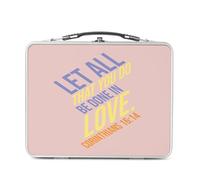 Lunch Box Métal Argenté pour Sandwich et Snack - Let All That You Do Be Done In Love Corinthians Bible Verse Spiritual Religious Quote - Boîte à Goûter Aluminium Gamelle Rigide Style Rétro Imprimée