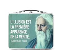 Lunch Box Métal Argenté pour Sandwich et Snack - L'illusion Est La Première Apparence De La Vérité Rabindranath Tagore Citation Meditation Spiritualité Inspiration - Boîte à Goûter Aluminium Gamelle
