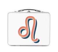 Lunch Box Métal Argenté pour Sandwich et Snack - Lion Signe astrologie Zodiaque Astres Métaphore Symbole Figure Allegorie - Boîte à Goûter Aluminium Gamelle Rigide Style Rétro Imprimée en France