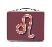 Lunch Box Métal Argenté pour Sandwich et Snack - Lion Signe astrologie Zodiaque Astres Métaphore Symbole Figure Allegorie - Boîte à Goûter Aluminium Gamelle Rigide Style Rétro Imprimée en France