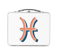 Lunch Box Métal Argenté pour Sandwich et Snack - Poissons Signe astrologie Zodiaque Astres Métaphore Symbole Figure Allegorie - Boîte à Goûter Aluminium Gamelle Rigide Style Rétro Imprimée en France