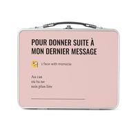 Lunch Box Métal Argenté pour Sandwich et Snack - Pour Donner Suite Jargon Travail Office Email Icone Bureau Collegue Humour - Boîte à Goûter Aluminium Gamelle Rigide Style Rétro Imprimée en France