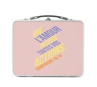 Lunch Box Métal Argenté pour Sandwich et Snack - Que L'amour Inspire Toutes Vos Actions Corinthiens Bible Verset Citation Religion Spiritualité - Boîte à Goûter Aluminium Gamelle Rigide Style Rétro