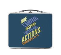 Lunch Box Métal Argenté pour Sandwich et Snack - Que L'amour Inspire Toutes Vos Actions Corinthiens Bible Verset Citation Religion Spiritualité - Boîte à Goûter Aluminium Gamelle Rigide Style Rétro