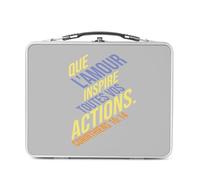 Lunch Box Métal Argenté pour Sandwich et Snack - Que L'amour Inspire Toutes Vos Actions Corinthiens Bible Verset Citation Religion Spiritualité - Boîte à Goûter Aluminium Gamelle Rigide Style Rétro