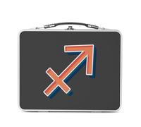 Lunch Box Métal Argenté pour Sandwich et Snack - Sagittaire Signe astrologie Zodiaque Astres Métaphore Symbole Figure Allegorie - Boîte à Goûter Aluminium Gamelle Rigide Style Rétro Imprimée en France