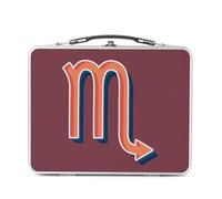Lunch Box Métal Argenté pour Sandwich et Snack - Scorpion Signe astrologie Zodiaque Astres Métaphore Symbole Figure Allegorie - Boîte à Goûter Aluminium Gamelle Rigide Style Rétro Imprimée en France