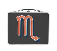 Lunch Box Métal Argenté pour Sandwich et Snack - Scorpion Signe astrologie Zodiaque Astres Métaphore Symbole Figure Allegorie - Boîte à Goûter Aluminium Gamelle Rigide Style Rétro Imprimée en France