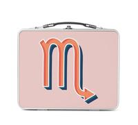 Lunch Box Métal Argenté pour Sandwich et Snack - Scorpion Signe astrologie Zodiaque Astres Métaphore Symbole Figure Allegorie - Boîte à Goûter Aluminium Gamelle Rigide Style Rétro Imprimée en France