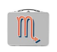 Lunch Box Métal Argenté pour Sandwich et Snack - Scorpion Signe astrologie Zodiaque Astres Métaphore Symbole Figure Allegorie - Boîte à Goûter Aluminium Gamelle Rigide Style Rétro Imprimée en France