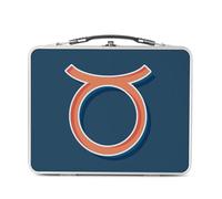 Lunch Box Métal Argenté pour Sandwich et Snack - Taureau Signe astrologie Zodiaque Astres Métaphore Symbole Figure Allegorie - Boîte à Goûter Aluminium Gamelle Rigide Style Rétro Imprimée en France