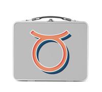 Lunch Box Métal Argenté pour Sandwich et Snack - Taureau Signe astrologie Zodiaque Astres Métaphore Symbole Figure Allegorie - Boîte à Goûter Aluminium Gamelle Rigide Style Rétro Imprimée en France