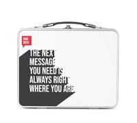Lunch Box Métal Argenté pour Sandwich et Snack - The Next Message You Need Is Always Right Quote Ram Dass Inspire Motivate Spiritual Meditation - Boîte à Goûter Aluminium Gamelle Rigide Style Rétro