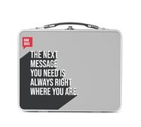 Lunch Box Métal Argenté pour Sandwich et Snack - The Next Message You Need Is Always Right Quote Ram Dass Inspire Motivate Spiritual Meditation - Boîte à Goûter Aluminium Gamelle Rigide Style Rétro