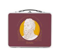 Lunch Box Métal Argenté pour Sandwich et Snack - The Unexamined Life Is Not Worth Living Socrates Quote Wisdom Philosophy Inspire - Boîte à Goûter Aluminium Gamelle Rigide Style Rétro Imprimée en