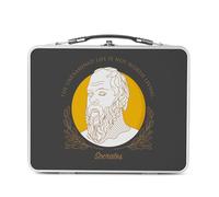 Lunch Box Métal Argenté pour Sandwich et Snack - The Unexamined Life Is Not Worth Living Socrates Quote Wisdom Philosophy Inspire - Boîte à Goûter Aluminium Gamelle Rigide Style Rétro Imprimée en