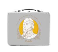 Lunch Box Métal Argenté pour Sandwich et Snack - The Unexamined Life Is Not Worth Living Socrates Quote Wisdom Philosophy Inspire - Boîte à Goûter Aluminium Gamelle Rigide Style Rétro Imprimée en