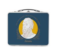Lunch Box Métal Argenté pour Sandwich et Snack - The Unexamined Life Is Not Worth Living Socrates Quote Wisdom Philosophy Inspire - Boîte à Goûter Aluminium Gamelle Rigide Style Rétro Imprimée en