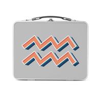 Lunch Box Métal Argenté pour Sandwich et Snack - Verseau Signe astrologie Zodiaque Astres Métaphore Symbole Figure Allegorie - Boîte à Goûter Aluminium Gamelle Rigide Style Rétro Imprimée en France