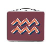 Lunch Box Métal Argenté pour Sandwich et Snack - Verseau Signe astrologie Zodiaque Astres Métaphore Symbole Figure Allegorie - Boîte à Goûter Aluminium Gamelle Rigide Style Rétro Imprimée en France