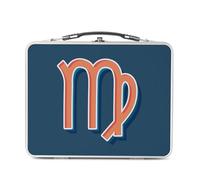 Lunch Box Métal Argenté pour Sandwich et Snack - Vièrge Signe astrologie Zodiaque Astres Métaphore Symbole Figure Allegorie - Boîte à Goûter Aluminium Gamelle Rigide Style Rétro Imprimée en France