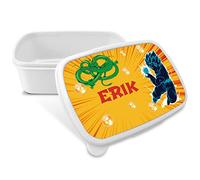 Lunch Box pour Enfants. Boîte à goûter avec nom. Boîte à deyeuner. Boîte à lunch. Convient aux Micro-Ondes et ne Contient ni BPA, ni phtalates, ni métaux Lourds. Cadeaux personnalisés. DRAGON BALL