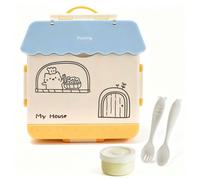 Lunch box - PureJing - 1000ml avec cuillère fourchette boîte à sauce pour enfants Conception anti-fuite Compatibilité micro-ondes