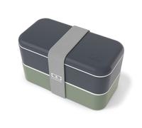 monbento - Lunch Box Original Bleu/Vert - Lunch Box Micro ondable - Boite Lunch Hermétique 2 étages - Idéal pour Travail/Pique-nique - Sans BPA - Made in France - Bleu et Vert