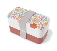 monbento - Lunch Box Original graphic Papercut - Lunch Box Micro Ondable pour Adultes - Boite Lunch Hermétique 2 étages - Idéal pour Travail - Sans BPA - Made in France - Rose Motif Floral