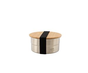Lunch box ronde en inox 600 ml et couvercle en bambou Point Virgule