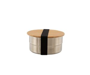 Lunch box ronde en inox 850 ml et couvercle en bambou Point Virgule