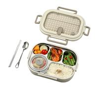 Lunch Box, Stainless Steel Lunch Box, Microwave Safe Food Container, 5 Compartments Container and Cutlery Set, for School Camping Spring Trip Commuting Fruits Soup Snacks Sandwiches Vegetables