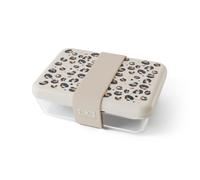 monbento x Pyrex Lunch Box en Verre Fabriquée en France, Bento Hermétique - MB Pure - 600 ml, Boîte Repas Micro-Ondable Avec Séparateur, Compatible Four et Lave-Vaisselle - Graphic Leopoard