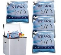 Lunch Boxes Ice Packs, Reusable Freezer Cooling Blocks, Portable Cold Pack, Compact Chill Accessories, 4-Piece Set for Camping Picnic Beach Outdoor Use, 7.48x6.3/9.84x9.84 inches