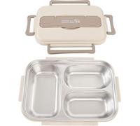 Lunch Container with Insulated Bag Utensils 1000ml 316 Stainless Steel Compartmentalized Portable Lunch Food Container for School Beige