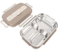 Lunch Container with Insulated Bag Utensils 1000ml 316 Stainless Steel Compartmentalized Portable Lunch Food Container for School Coffee Color
