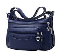 Lunch Enfants Avec Bouteille sac à bandoulière décontracté sac à bandoulière à bandoulière réglable avec fenêtre de téléphone portable visuel Porte-cartes De Crédit Pour Porte-clés (Blue, One Size)