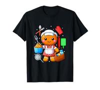 Lunch Lady Gingerbread Christmas Job Team Funny Baker T-Shirt
