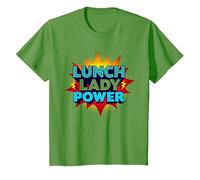Lunch Lady Power : Pop Art rétro pour Les héros de la gastronomie T-Shirt, Enfant, Herbe, 10 Ans