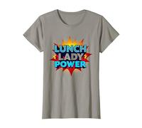 Lunch Lady Power : Pop Art rétro pour Les héros de la gastronomie T-Shirt, Femme, Ardoise, M